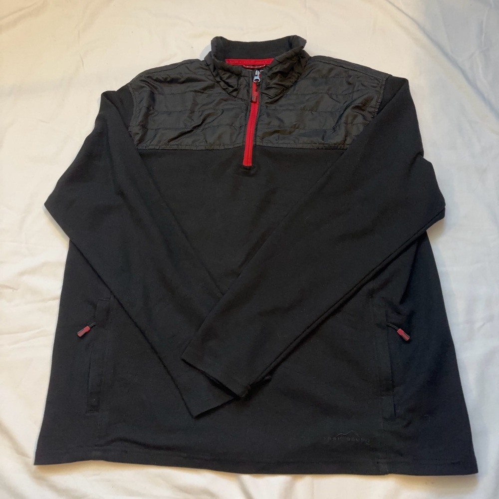 Eddie Bauer Men’s Mixed Media ¼ Zip Pullover